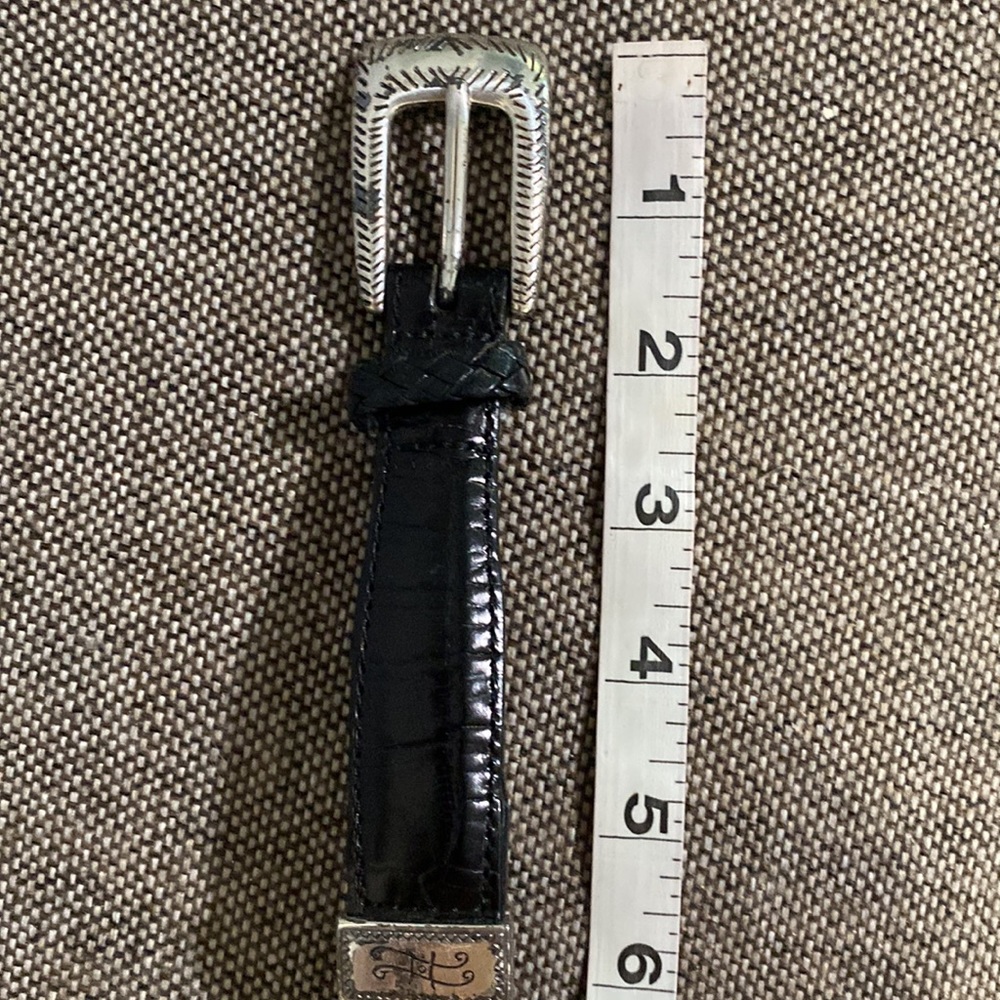 Brighton Leopard & Zebra print black leather horse hair belt. #Q3903. Size M30. - Picture 14 of 14